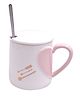 Kookee Fancy Ceramic Coffee or Tea Mug with Lid and Handle with Spoon (8408)- 350 ml