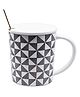 Kookee Fancy Ceramic Coffee or Tea Mug with Lid and Handle with Spoon (8524)-450 ml