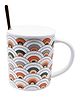 Kookee Fancy Ceramic Coffee or Tea Mug with Lid and Handle with Spoon (8525)-450 ml