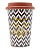Kookee Ceramic Coffee or Tea Tall Tumbler with Silicone Lid (BPM4875-A) - 275ml