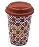 Kookee Ceramic Coffee or Tea Tall Tumbler with Silicone Lid (BPM4875-C) - 275ml