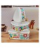 Kookee Plastic Airtight Food Storage Container with Lid, Set of 3, Triangle (10694)
