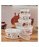 Kookee Plastic Airtight Food Storage Container with Lid, Set of 4, Round (10690)- Multicolour