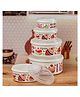 Kookee Plastic Airtight Food Storage Container with Lid, Set of 4, Round (10693)-Multicolour