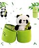 VoiDrop Cute Panda Plush Toy in Bamboo, Panda Teddy Bear Kawaii Panda - Birthday Gift, Soft Stuffed Animal Toy Green - 30 cm