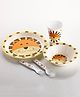 VOIDROP Baby Melamine Dinner Set Animal Print Pack of 5 - Multicolor