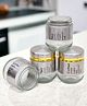 VOIDROP Coffee Pasta Sugar Tea Pepper Salt DURABLE & MARVELOUS 350ml Classic Glass Airtight Containers with Lid Set of 4 - (Silver)