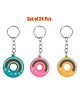 Asera Multicolor Donut Key rings / Key chains for Kids Birthday Return Gifts Party Favors Take Away Gifts (Set of 24)