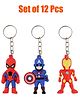 Asera Superhero Cartoon Keychains Keyrings for Kids Birthday Return Gifts Party Favors Take Away Gifts (12 Pcs)