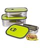 SVE Bento Stainless Steel Lunch Box, Food Container, 3 in 1 Food Storage Set, Leakproof, Stainless Steel, with Lids, Take-Along for Children and Adults