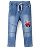 ToffyHouse Denim Woven Full Length Jeans With Embroidery - Light Blue