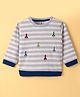 ToffyHouse 100% Cotton Knit Full Sleeves Sweatshirts With Stripes & Aircraft Patch Detailing - Grey