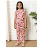 READIPRINT Cotton Sleeveless Floral Printed Coordinating Top With Pant - Red