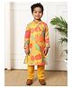 READIPRINT Full Sleeves Floral Printed Kurta & Pyjama - Yellow