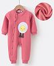 Kookie Kids Full Sleeves Winter Wear Romper with Applique - Coral