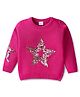 Babyhug Knitted Full Sleeves Sweater With Sequin Detailing - Dark Pink