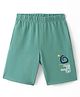 Evimo Looper Knit Knee Length Shorts with Text Print - Green
