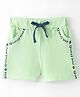 Evimo Looper Knit Knee Length Shorts with Text Print - Green