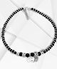 Darshraj Jewels 925 Sterling Silver Happy-Sad Face Charm Crystal Nazariya Anklet - Black