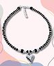 Darshraj Jewels 925 Sterling Silver Pan Beads Crystal Nazariya Anklet - Black