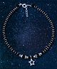 Darshraj Jewels 925 Sterling Silver Star Charm Crystal Nazariya Anklet - Black