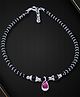 Darshraj Jewels 925 Sterling Silver Pink Stone Crystal Nazariya Anklet - Black