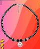 Darshraj Jewels 925 Sterling Silver Smile Face Charm Crystal Nazariya Anklet - Black