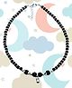 Darshraj Jewels 925 Sterling Silver Ghugroo Beads Crystal Nazariya Anklet - Black