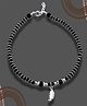 Darshraj Jewels 925 Sterling Silver Leaf Charm Crystal Nazariya Anklet - Black