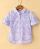 ToffyHouse Cotton Poplin Woven Full Sleeves Front Open Top With Floral Print - Multicolour