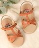 Kicks & Crawl Strappy Velcro Closure Sandals - Tan