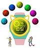 Spiky Round Cat Design Multifunctional Digital Watch - Yellow