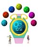 Spiky Round Cute Dog Animal Designed Digital Watch - Purple