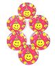 Funcart Disposable Paper Plates Smiley Print Multi Color Pack of 6 - 17.7 cm Each