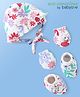 Babyoye 100% Cotton Cap Mittens & Booties Set Floral Print  - White