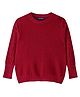 Pine Kids Knit Full Sleeves Solid Color Pullovers Sweater- Red