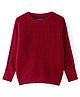 Pine Kids Full Sleeves Cable Knit Solid Pullover Sweater - Red