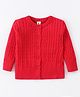 ToffyHouse Full Sleeves Cable Knit Front Open Sweaters - Red