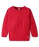 Toffyhouse 100%  Supercombed Cotton Flatknit Full Sleeves Solid Color Pullover Sweater - Red