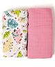 TIDY SLEEP Cotton Muslin Swaddle - Jurrasic Dino & Solid Pink -Pack Of 2