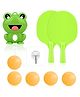 Happy Hues Indoor Hanging Table Tennis- Ping Pong Trainer Portable Set with Adjustable Height- Self Training Games- Frog Design