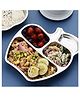 Happy Hues Stainless Steel Divided Meal Plate Tray-4 Compartments Dinner Dish for Babies & Toddlers-Apple