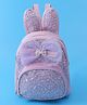 Babyhug Bow Applique  Fashion Backpack with Sequin Detailing  - Purple