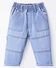 Little Kangaroos 100% Cotton Full Length Denim Jeans Solid Colour - Dark Blue
