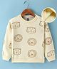 Little Kangaroos Fleece Knit Full Sleeves Lion Printed Sweatshirt - Butter Scotch