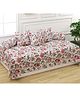 Trance Home Linen 120TC Cotton Printed  Diwan Set  6 Piece Malhaar Blue White