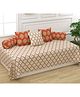 Trance Home Linen 200TC Cotton Printed  Diwan Set  6 Piece Dori Red