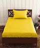 Trance Home Linen Single Fitted Bedsheet with 1 Pillow Cover - Golden Yellow