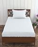 Trance Home Linen Single Fitted Bedsheet with 1 Pillow Cover - White