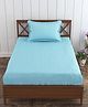 Trance Home Linen Single Flat Bedsheet with 1 Pillow Cover - Sea Blue